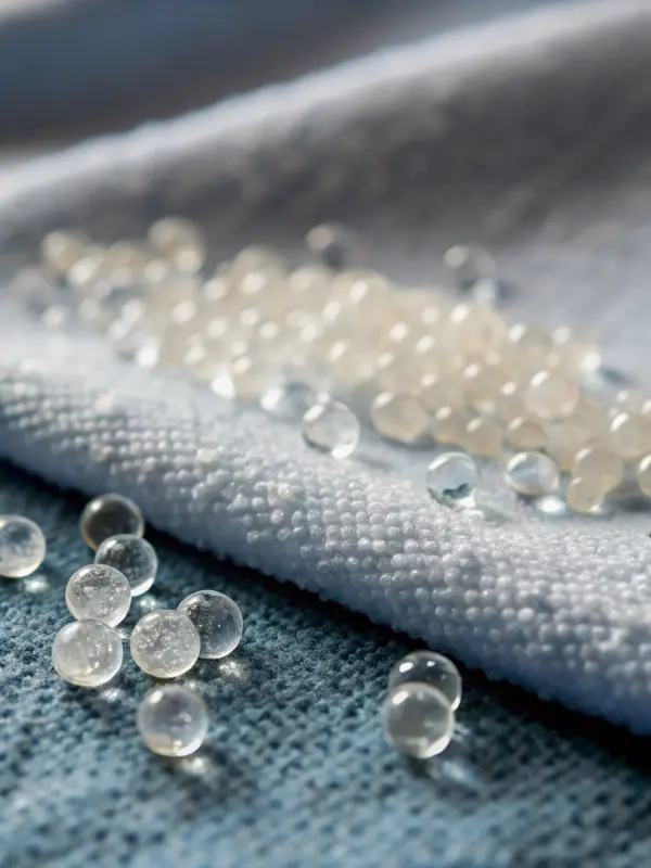 Macro photographie de micro-billes de verre